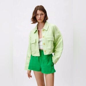 Lime Green Cropped Jacket